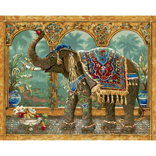Paint by Numbers - Elephant Eating Apple