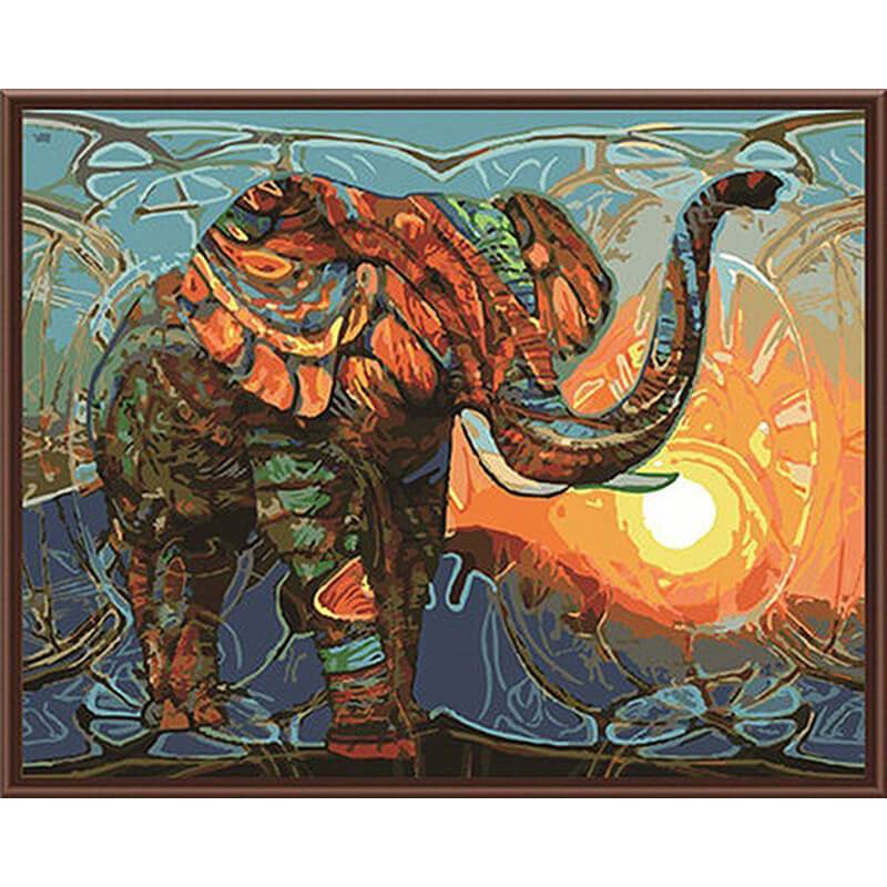 Paint by Numbers - Elephant in the Sunset