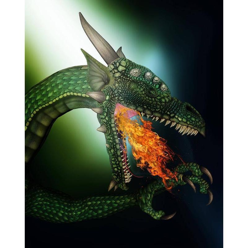 Paint by Numbers - Fire-Breathing Dragon