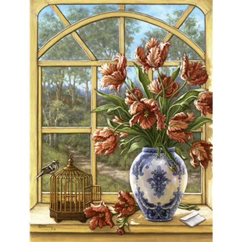 Paint by Numbers - Flowers at the Window