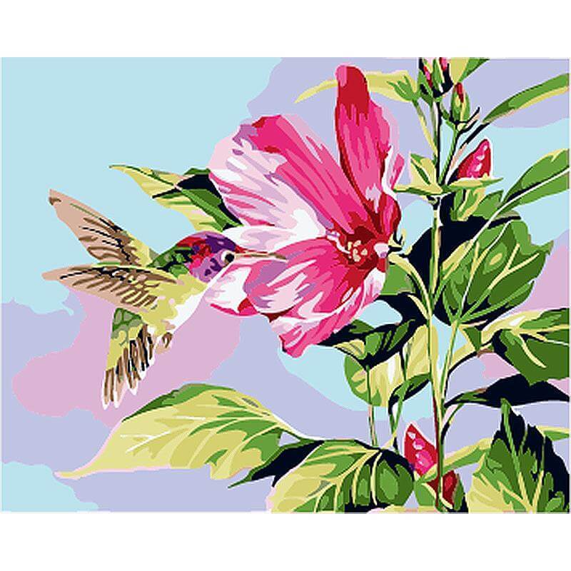 Paint by Numbers - Flowers Bird