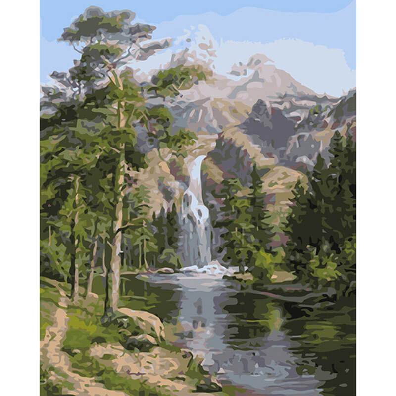 Paint by Numbers - Forest With Waterfall