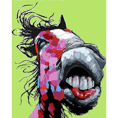 Paint by Numbers - Horse Face Colorful