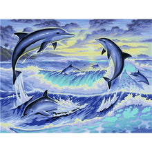 Load image into Gallery viewer, Paint by Numbers - Jumping Dolphins
