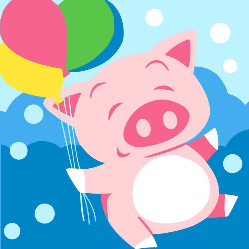 Paint by Numbers Kids - Balloon Piggy