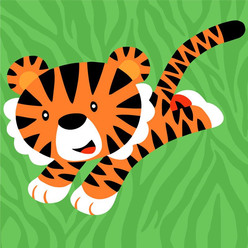 Paint by Numbers Kids - Jumping Tiger