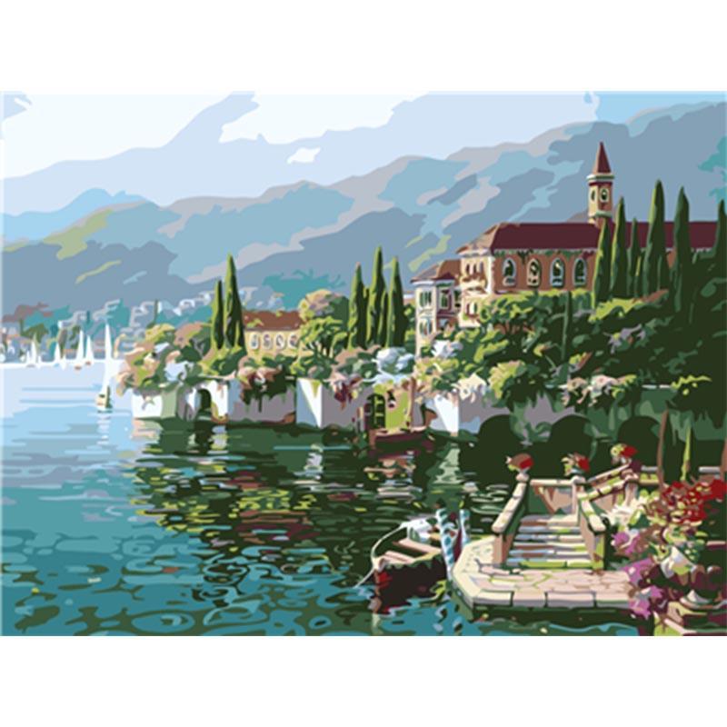 Paint by Numbers - Lakeside Town