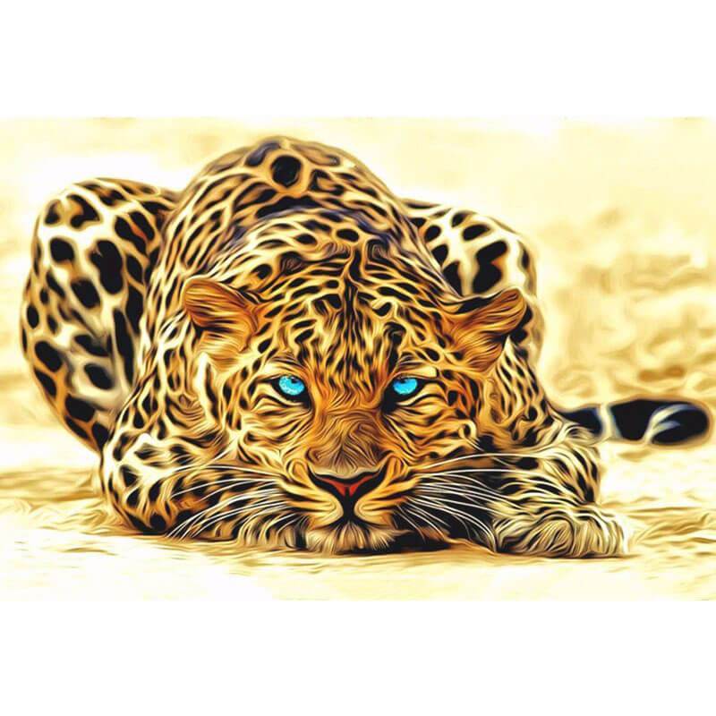 Paint by Numbers - Leopard With Blue Eyes