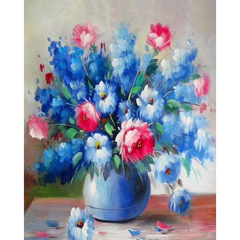 Paint by Numbers - Light Blue Flowers