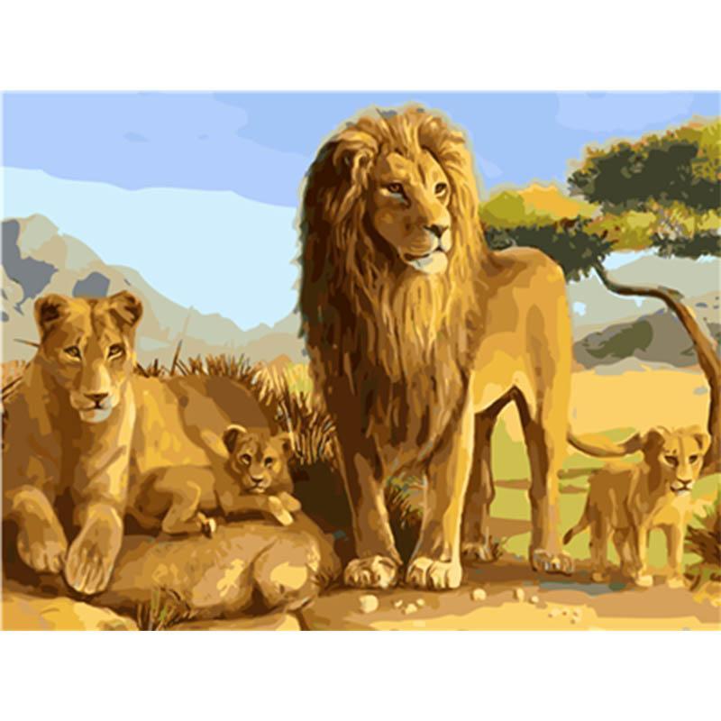 Paint by Numbers - Lion Family