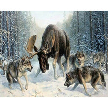 Load image into Gallery viewer, Paint by Numbers - Moose Against Wolves
