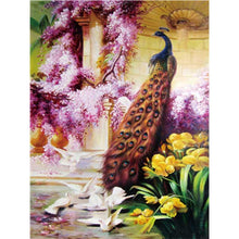 Load image into Gallery viewer, Paint by Numbers - Peacock and Flowers
