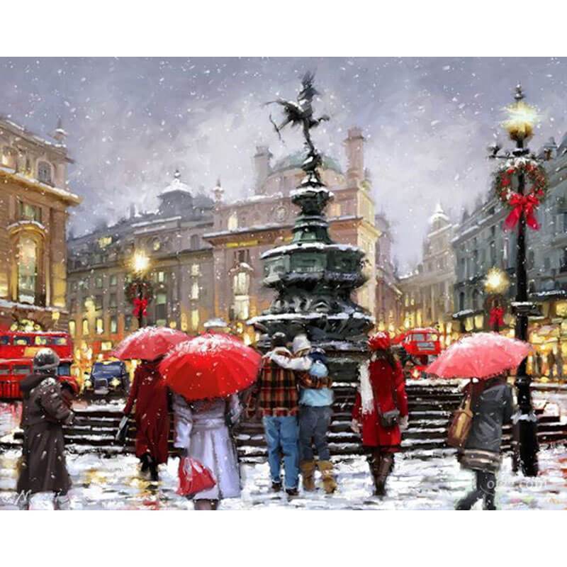 Paint by Numbers - People in the Christmas Rush
