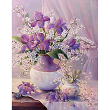 Load image into Gallery viewer, Paint by Numbers - Purple and White Flowers in the Vase
