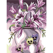 Load image into Gallery viewer, Paint by Numbers - Purple Flowers in A Vase
