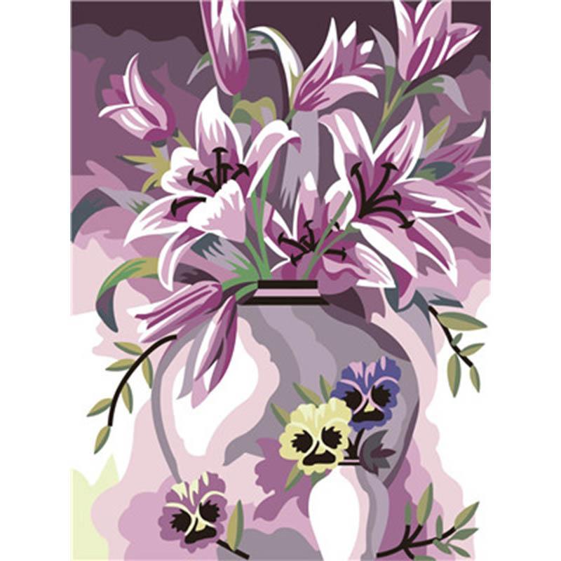 Paint by Numbers - Purple Flowers in A Vase
