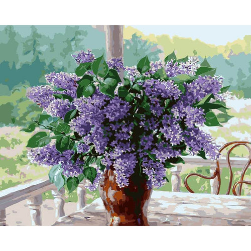 Paint by Numbers - Purple Flowers in Vase
