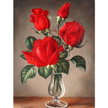 Load image into Gallery viewer, Paint by Numbers - Red Roses in Vase
