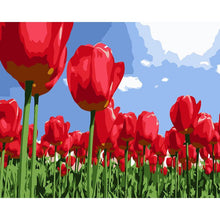 Load image into Gallery viewer, Paint by Numbers - Red Tulips Meadow

