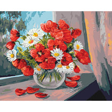 Load image into Gallery viewer, Paint by Numbers - Red, White Flowers
