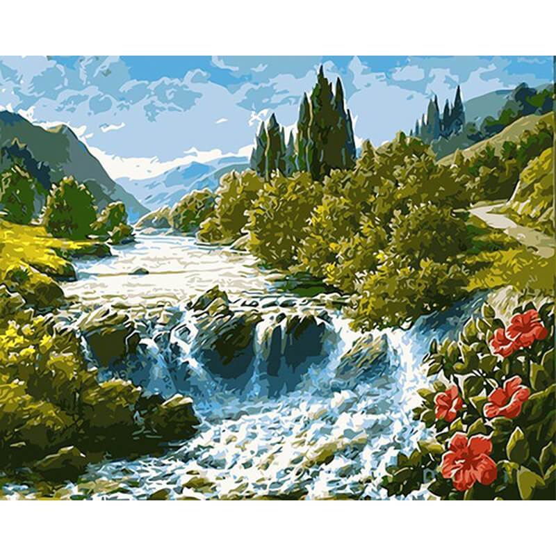 Paint by Numbers - River in the Mountains