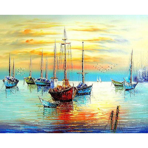 Paint by Numbers - Ships in the Sunset