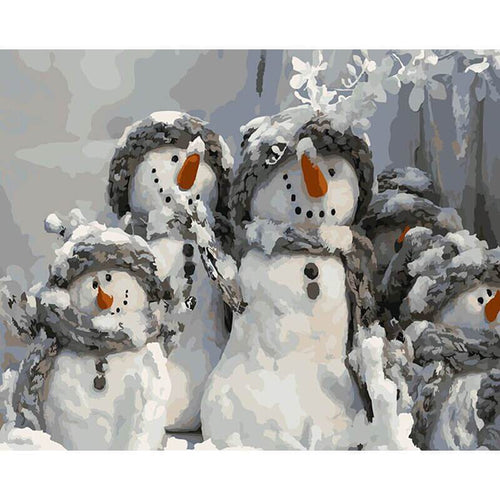 Paint by Numbers - Snowman Family