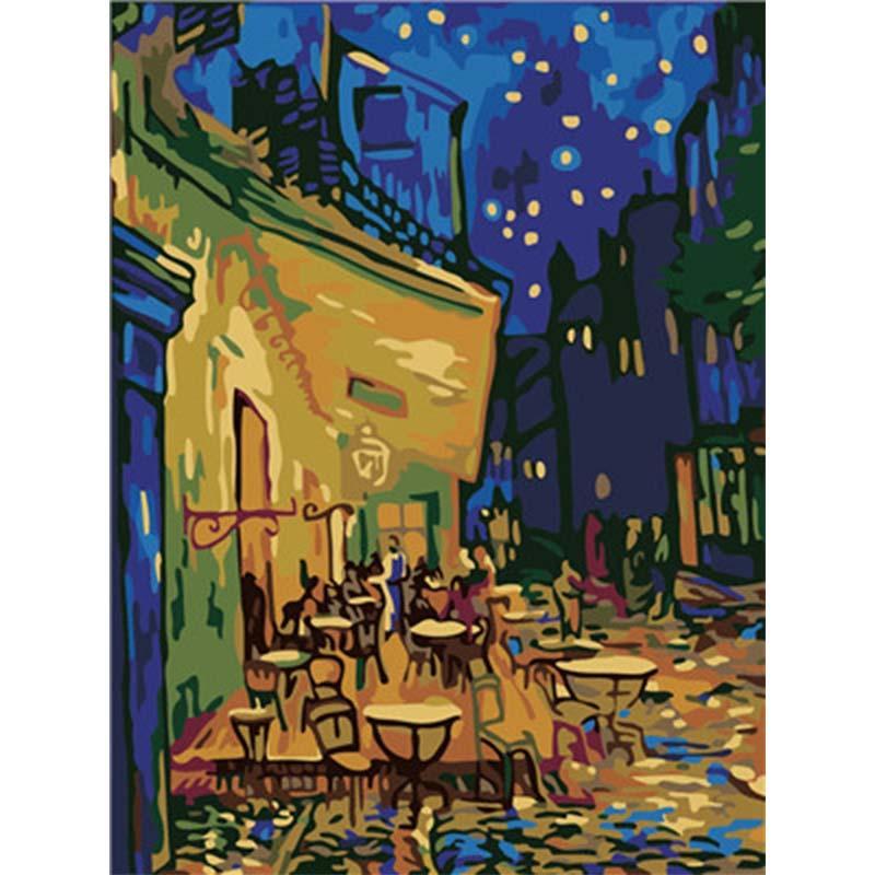 Paint by Numbers - Street Cafe in the Evening