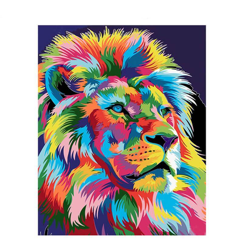 Paint by Numbers - Strong Colorful Lion