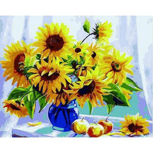 Load image into Gallery viewer, Paint by Numbers - Sunflowers With Blue Vase
