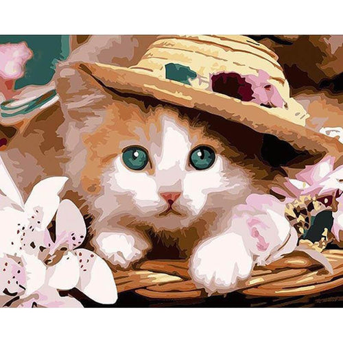Paint by Numbers - Sweet Little Cat With Hat