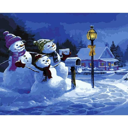 Paint by Numbers - Three Snowmen