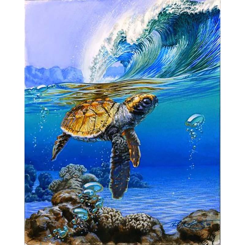 Paint by Numbers - Tortoise Under Water