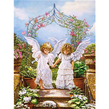 Load image into Gallery viewer, Paint by Numbers - Two Angels Holding Hands
