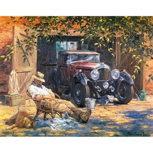 Paint by Numbers - Vintage Cars and Man