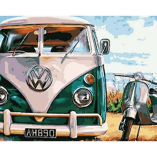 Paint by Numbers - Vw Bus and Scooter
