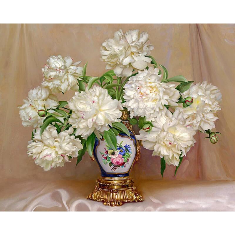 Paint by Numbers - White Flower With Colorful Vase