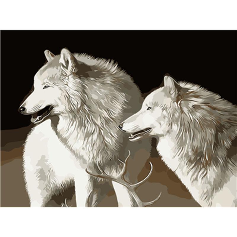 Paint by Numbers - White Wolf Couple