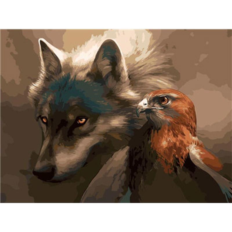 Paint by Numbers - Wolf and Eagle