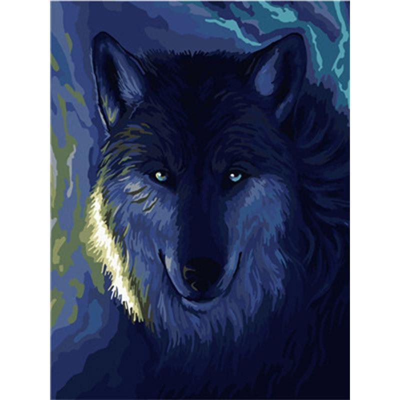 Paint by Numbers - Wolf With Blue Eyes
