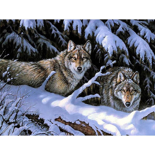 Paint by Numbers - Wolves in Deep Snow