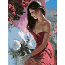 Load image into Gallery viewer, Paint by Numbers - Woman With White Flowers

