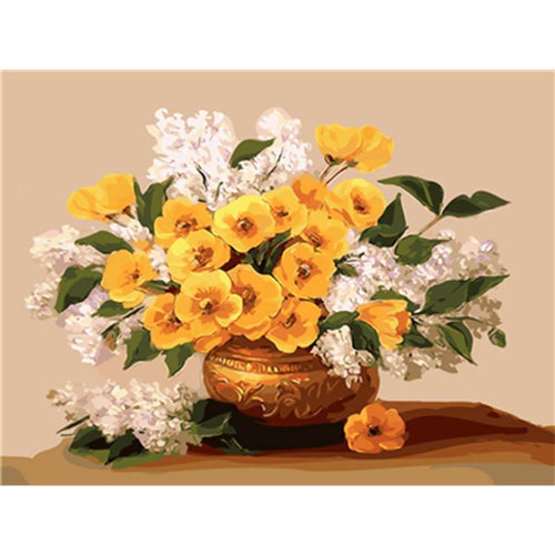 Paint by Numbers - Yellow and White Flowers