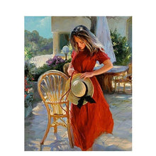 Load image into Gallery viewer, Paint by Numbers - Young Girl on the Terrace

