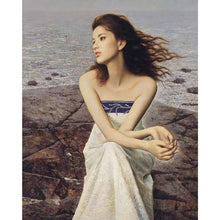 Load image into Gallery viewer, Paint by Numbers - Young Lady Alone on the Beach
