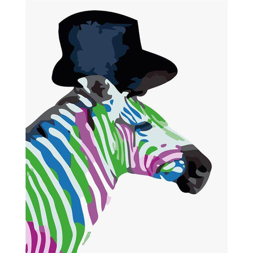 Paint by Numbers - Zebra With Hat